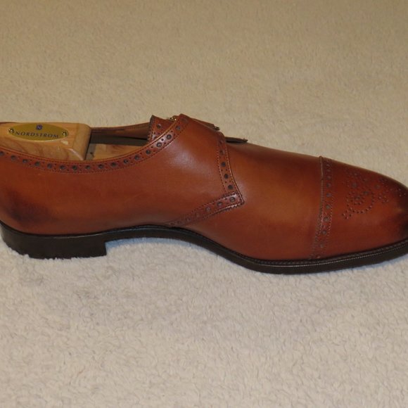 Edward Green Hove Brown Leather Brogue Monk Strap Loafers 11.5 NWOB main image 7